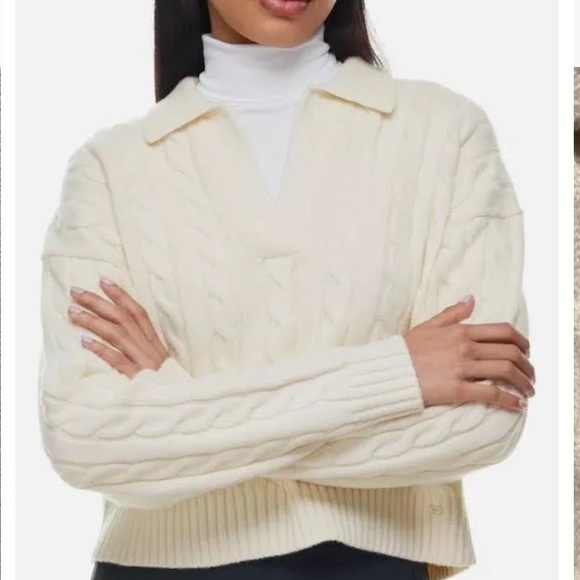 Aritzia Sunday Best Cable knit sweater cream white - Picture 2 of 6